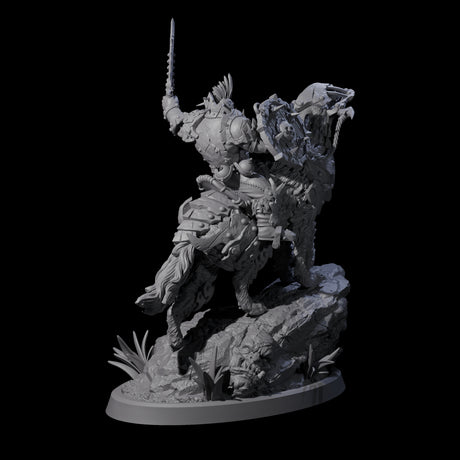 Four Ironclad Orc Warg Riders Miniature for Dungeons and Dragons, Pathfinder or other TTRPGs