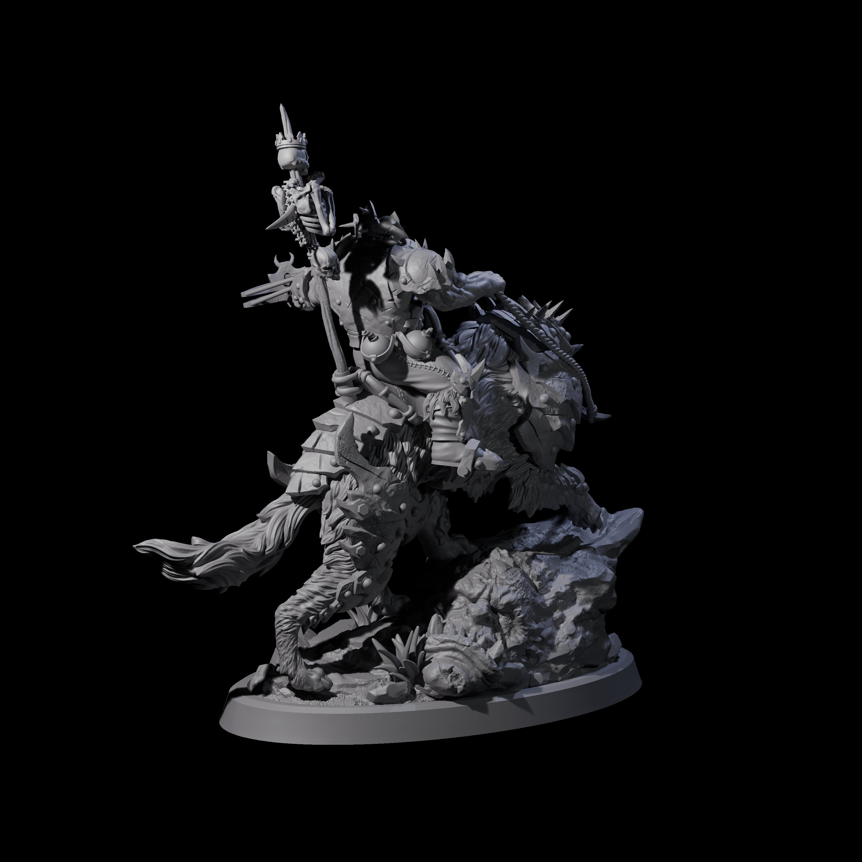 Four Ironclad Orc Warg Riders Miniature for Dungeons and Dragons, Pathfinder or other TTRPGs
