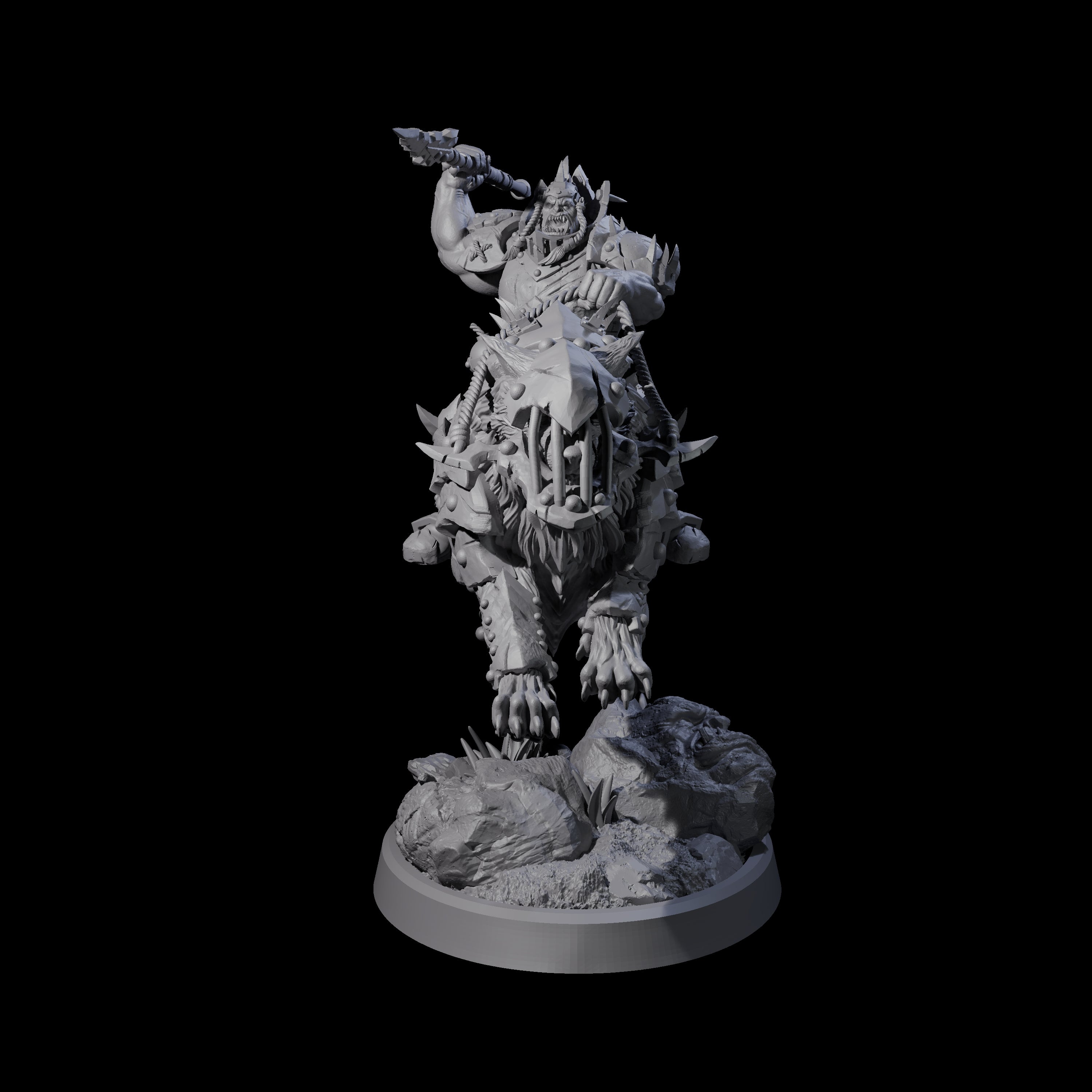 Four Ironclad Orc Warg Riders Miniature for Dungeons and Dragons, Pathfinder or other TTRPGs