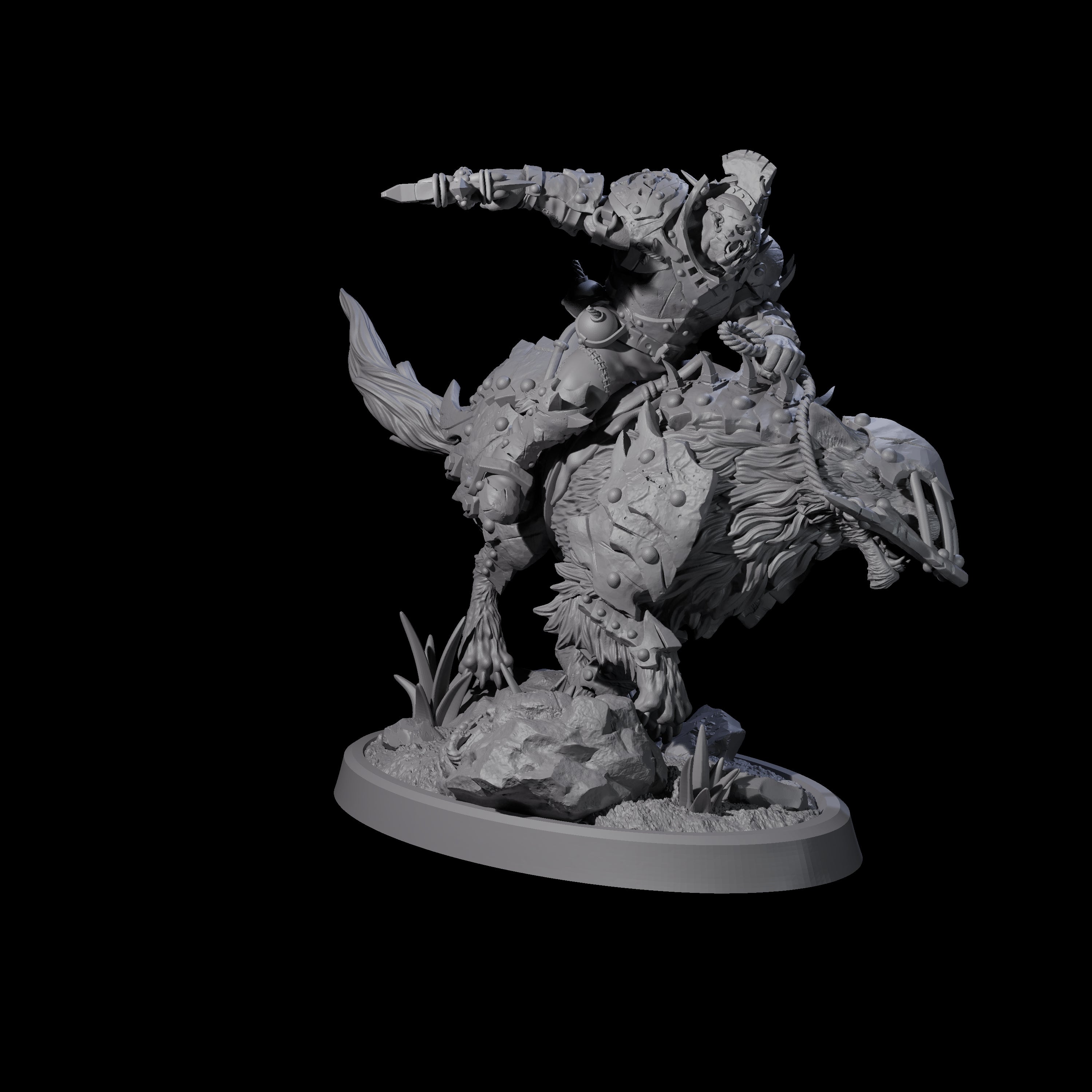 Four Ironclad Orc Warg Riders Miniature for Dungeons and Dragons, Pathfinder or other TTRPGs