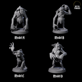 Four Knuckle Dragger Dretchs Miniature for Dungeons and Dragons, Pathfinder or other TTRPGs