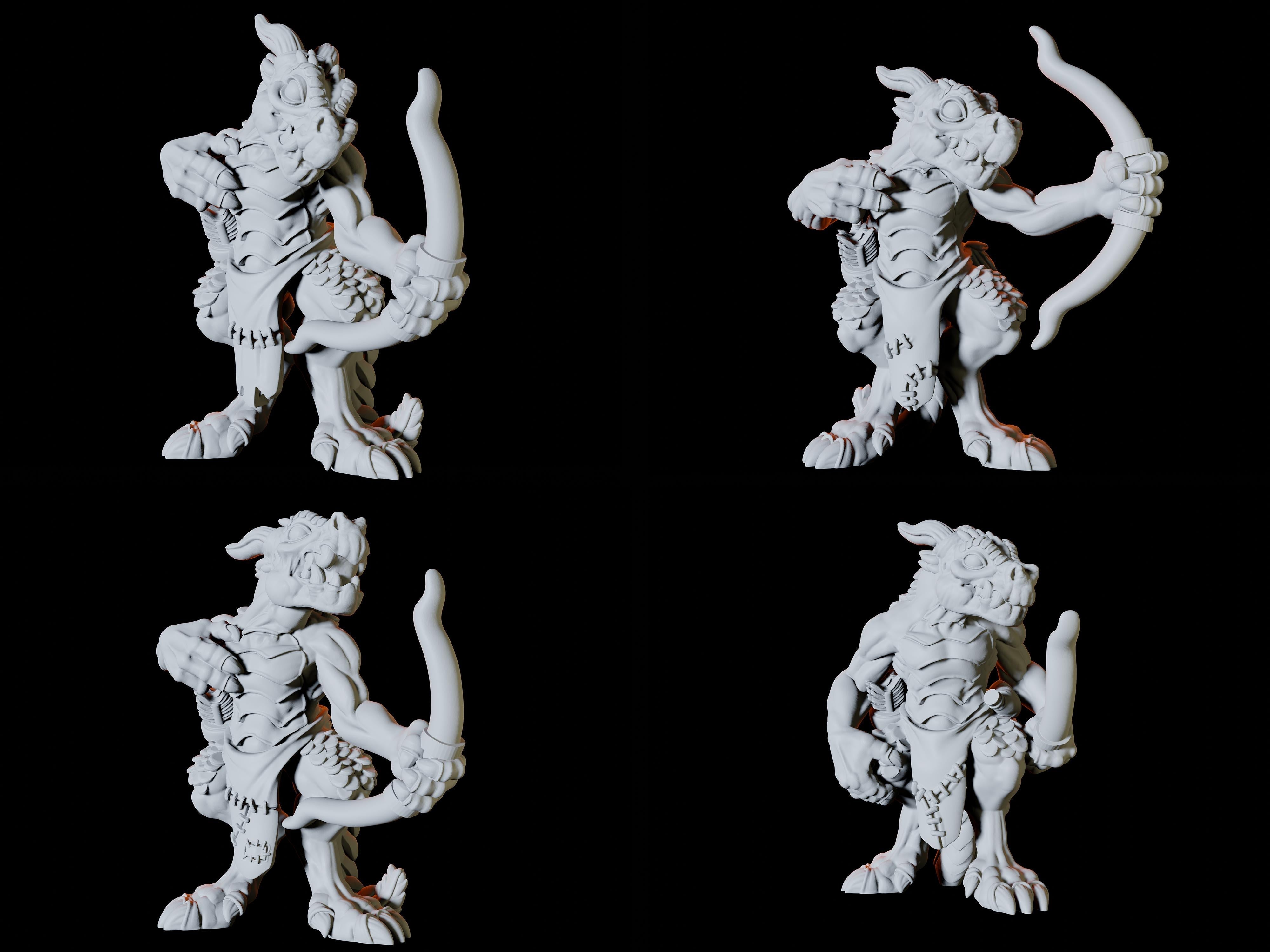 Four Kobold Archer Miniatures for Dungeons and Dragons - Myth Forged