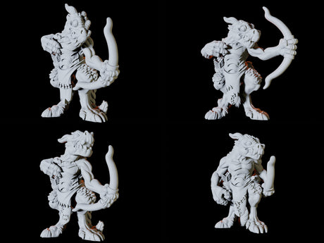 Four Kobold Archers Miniature for Dungeons and Dragons, Pathfinder or other TTRPGs