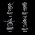 Four Leaping Dark Elf Underdark Guardians Miniature for Dungeons and Dragons, Pathfinder or other TTRPGs
