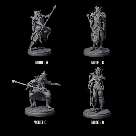 Four Leaping Dark Elf Underdark Guardians Miniature for Dungeons and Dragons, Pathfinder or other TTRPGs