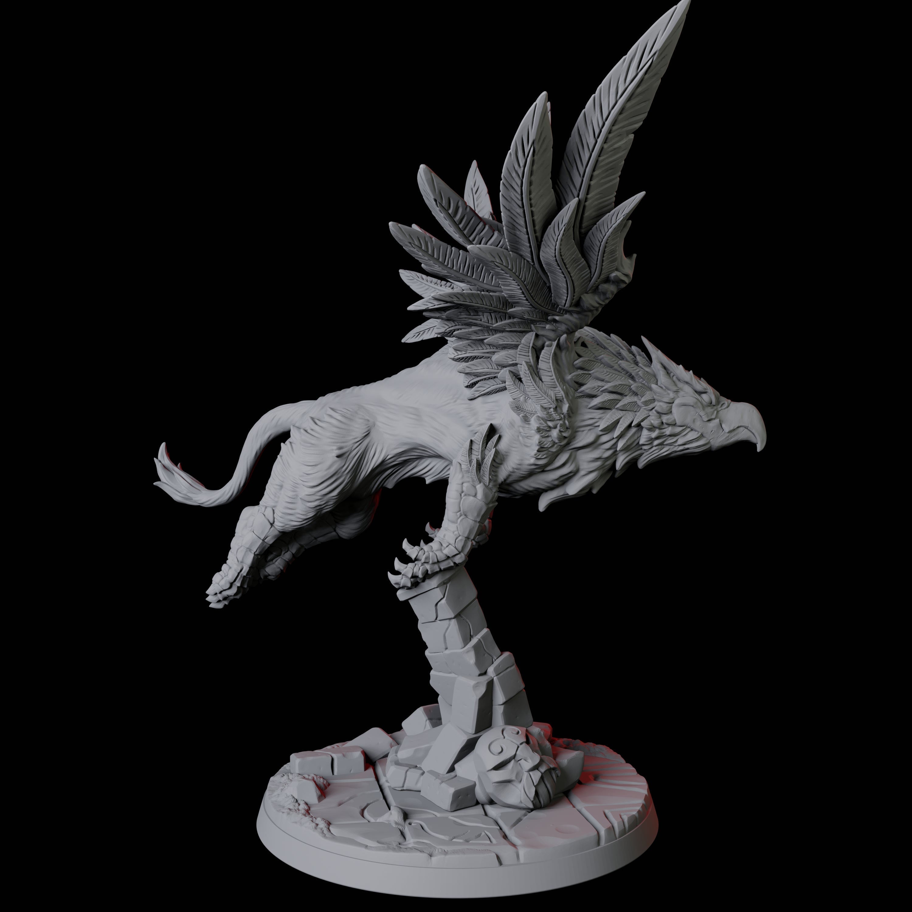 Four Leaping Griffons Miniature for Dungeons and Dragons, Pathfinder or other TTRPGs