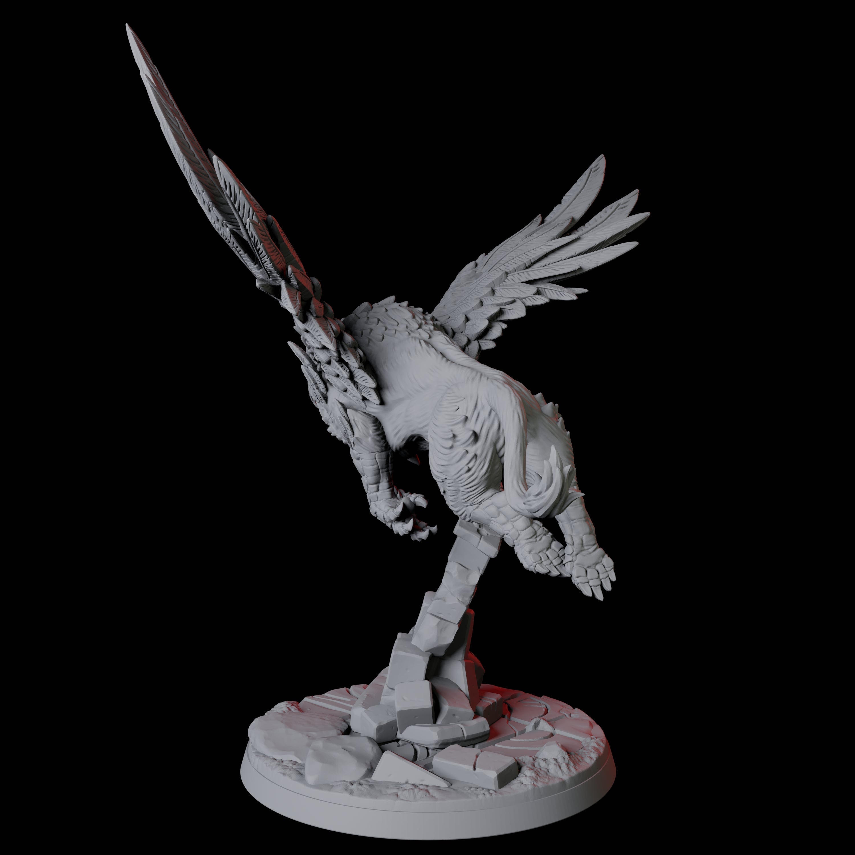 Four Leaping Griffons Miniature for Dungeons and Dragons, Pathfinder or other TTRPGs