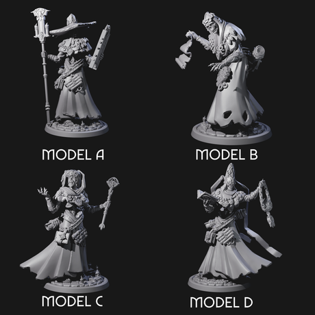 Four Learned Undead Scholars Miniature for Dungeons and Dragons, Pathfinder or other TTRPGs