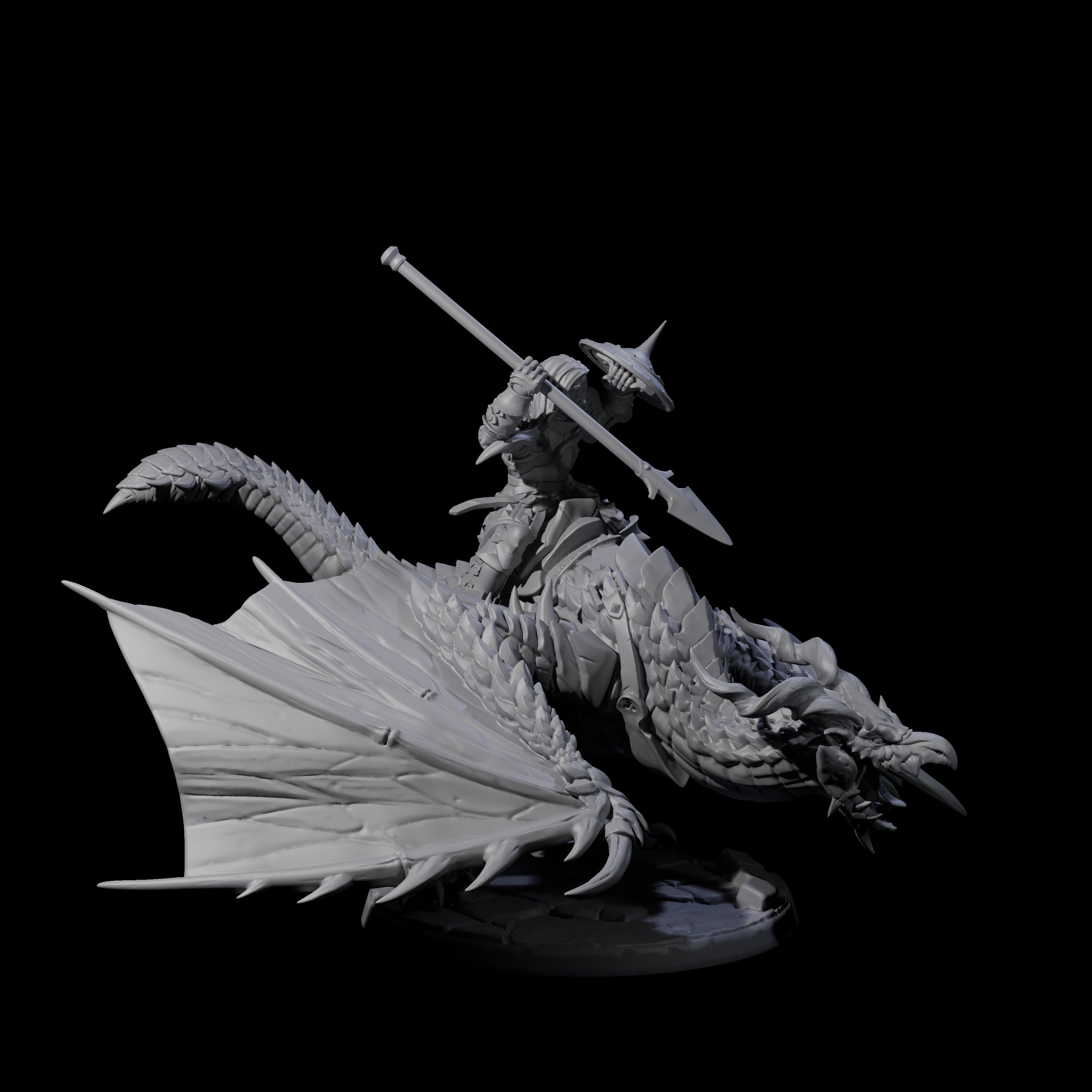 Four Lethal Wyvern Riders Miniature for Dungeons and Dragons, Pathfinder or other TTRPGs