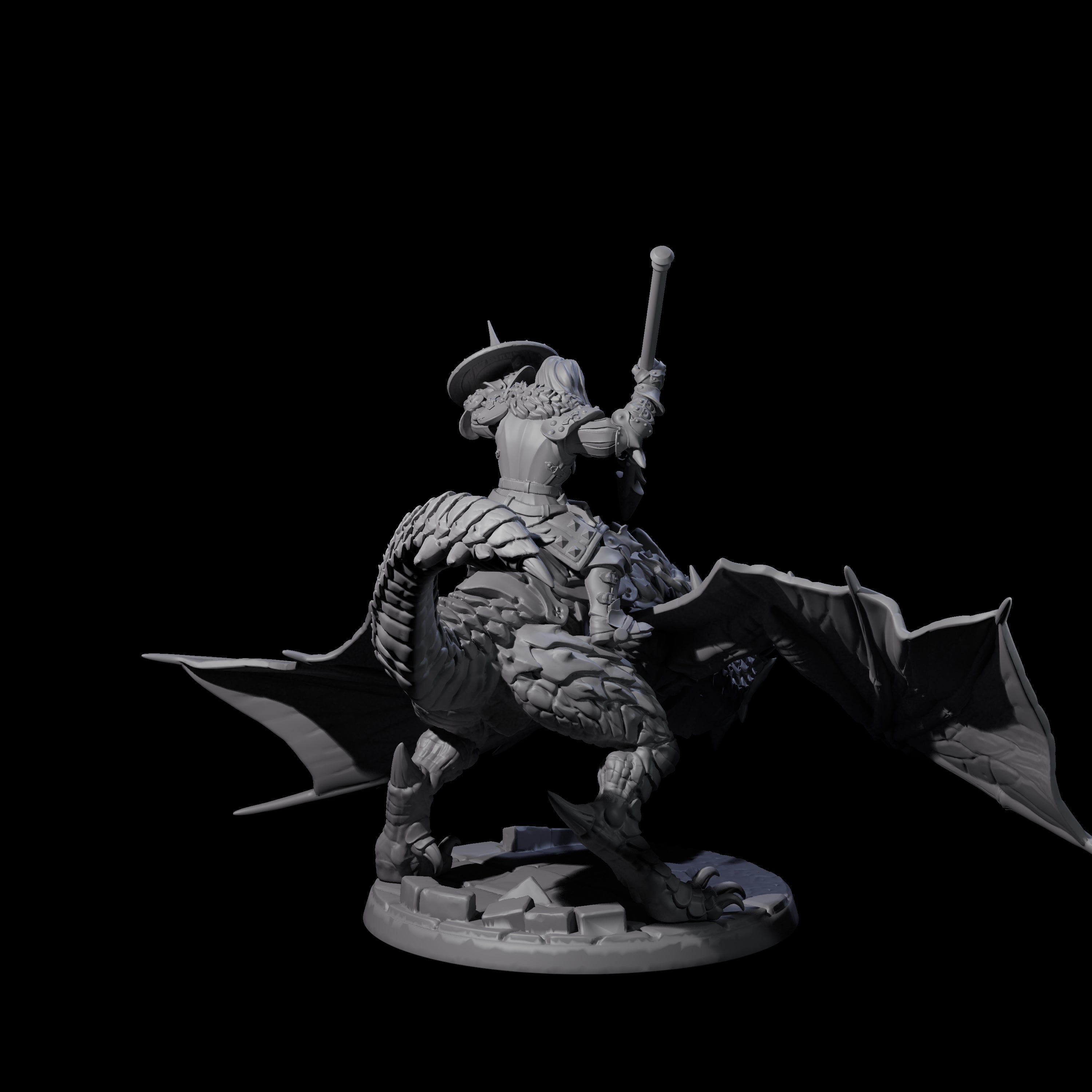 Four Lethal Wyvern Riders Miniature for Dungeons and Dragons, Pathfinder or other TTRPGs