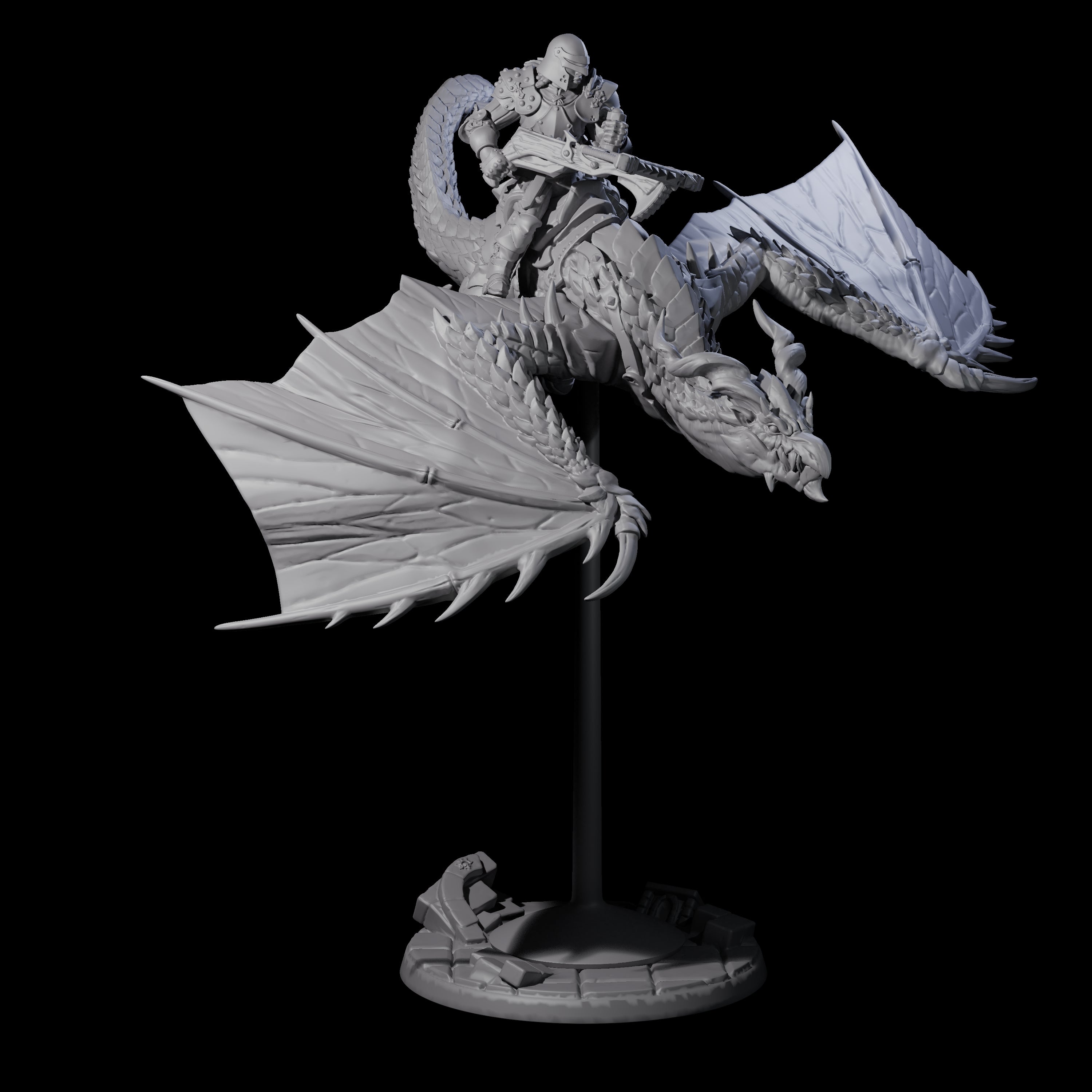 Four Lethal Wyvern Riders Miniature for Dungeons and Dragons, Pathfinder or other TTRPGs