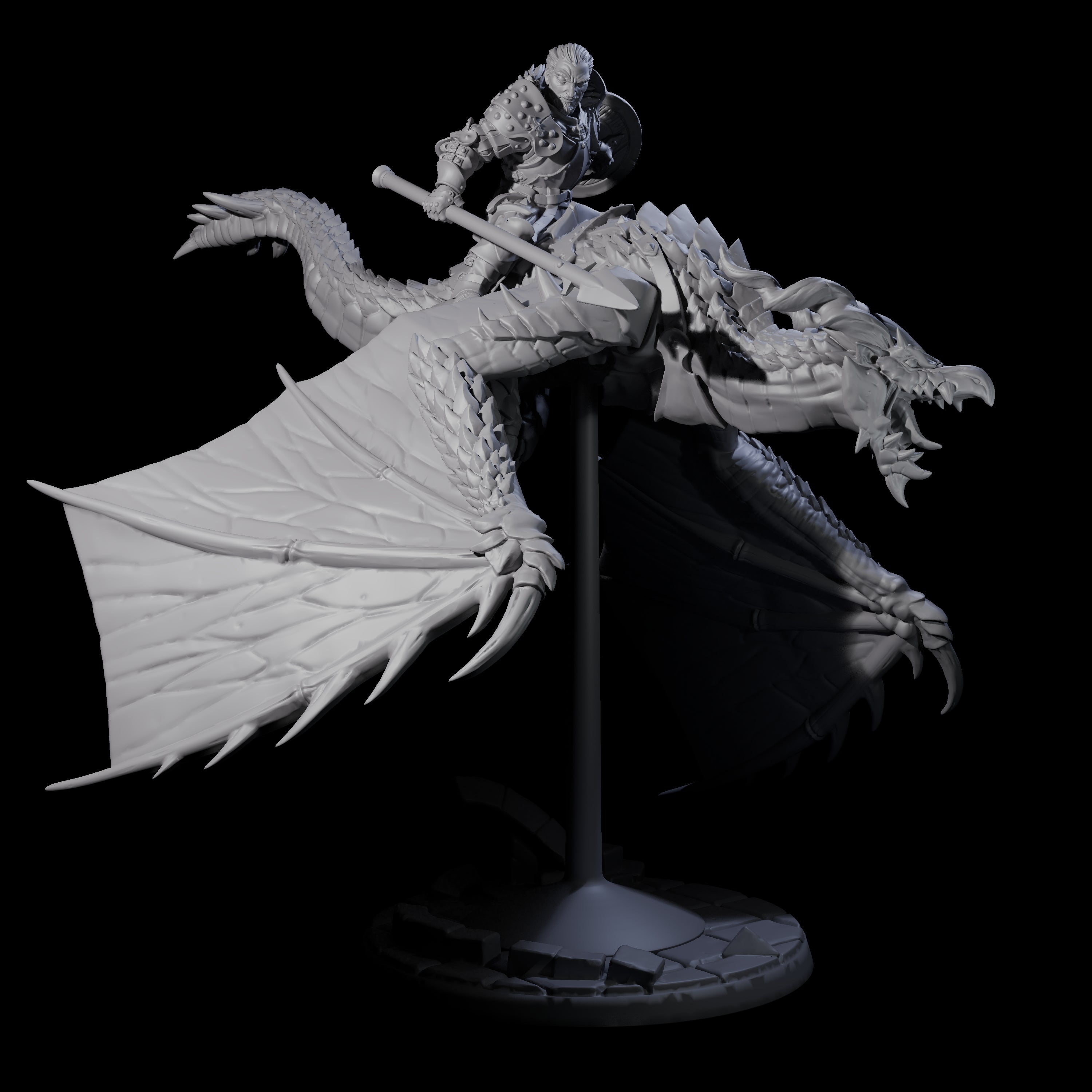 Four Lethal Wyvern Riders Miniature for Dungeons and Dragons, Pathfinder or other TTRPGs