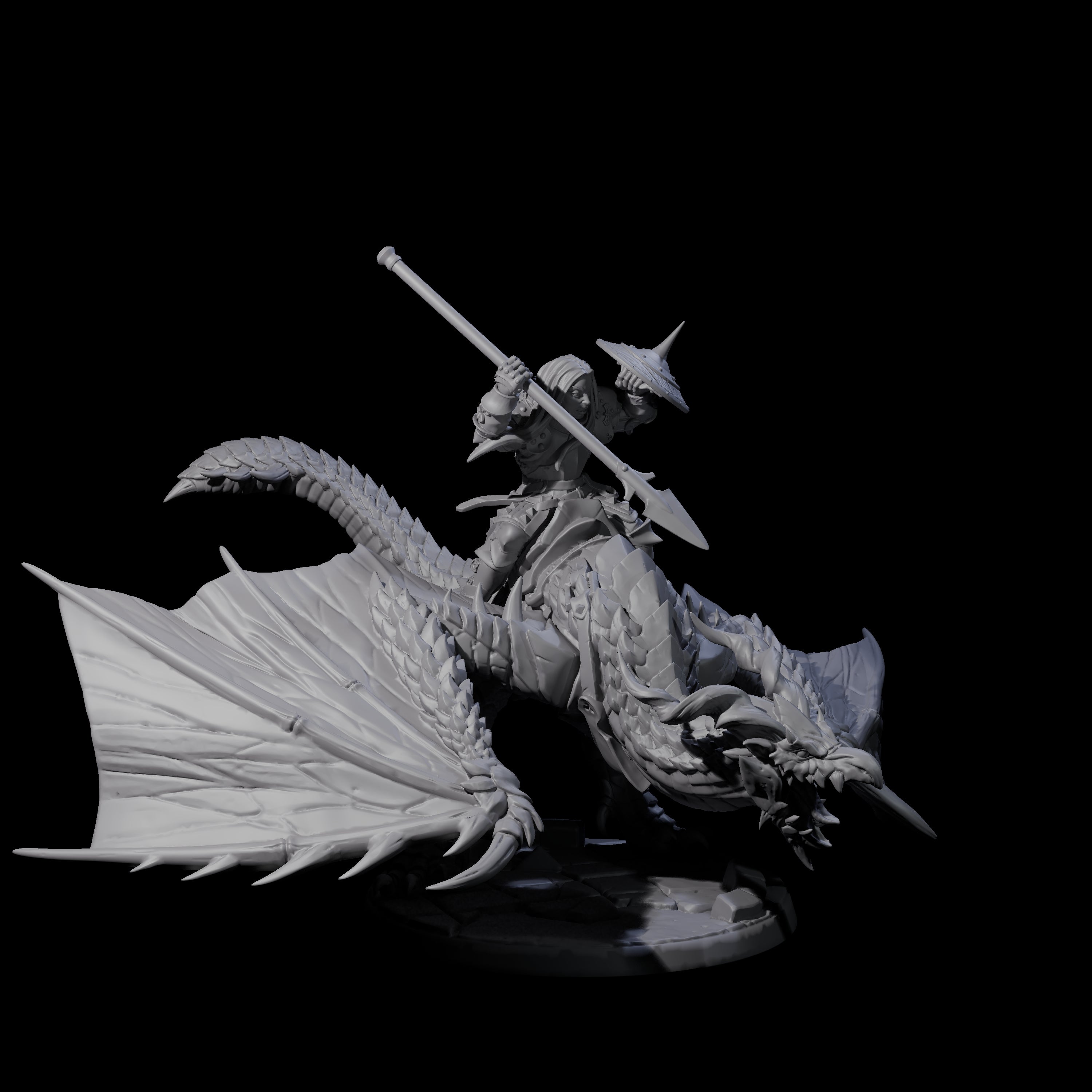 Four Lethal Wyvern Riders Miniature for Dungeons and Dragons, Pathfinder or other TTRPGs