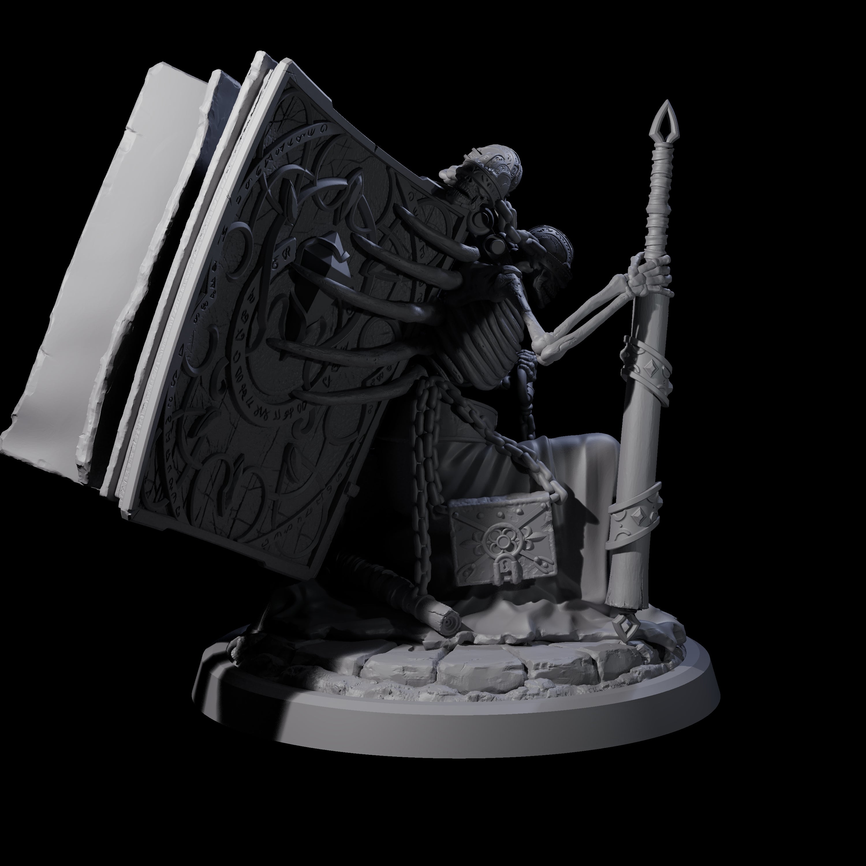 Four Librarians of the Dead Miniature for Dungeons and Dragons, Pathfinder or other TTRPGs