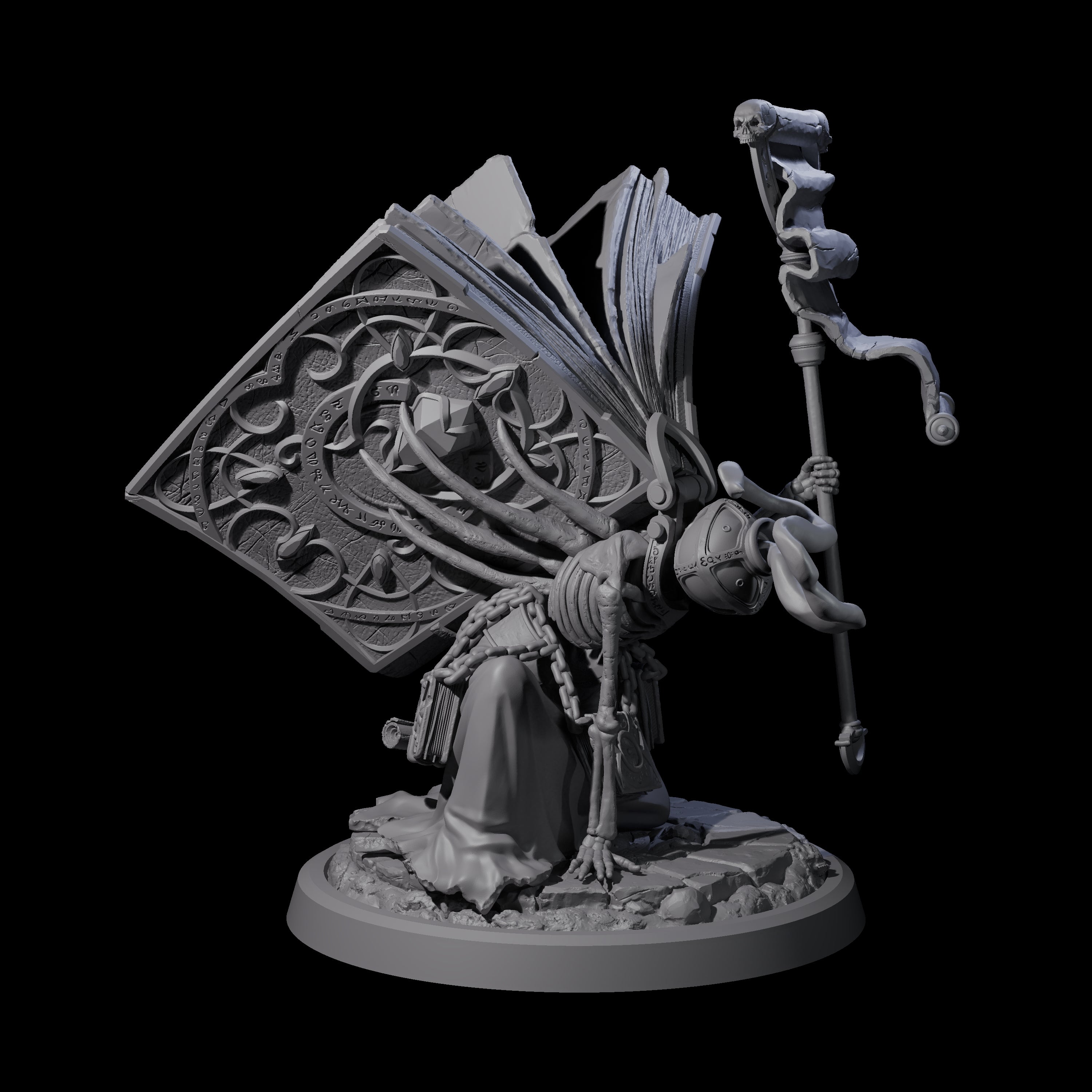 Four Librarians of the Dead Miniature for Dungeons and Dragons, Pathfinder or other TTRPGs