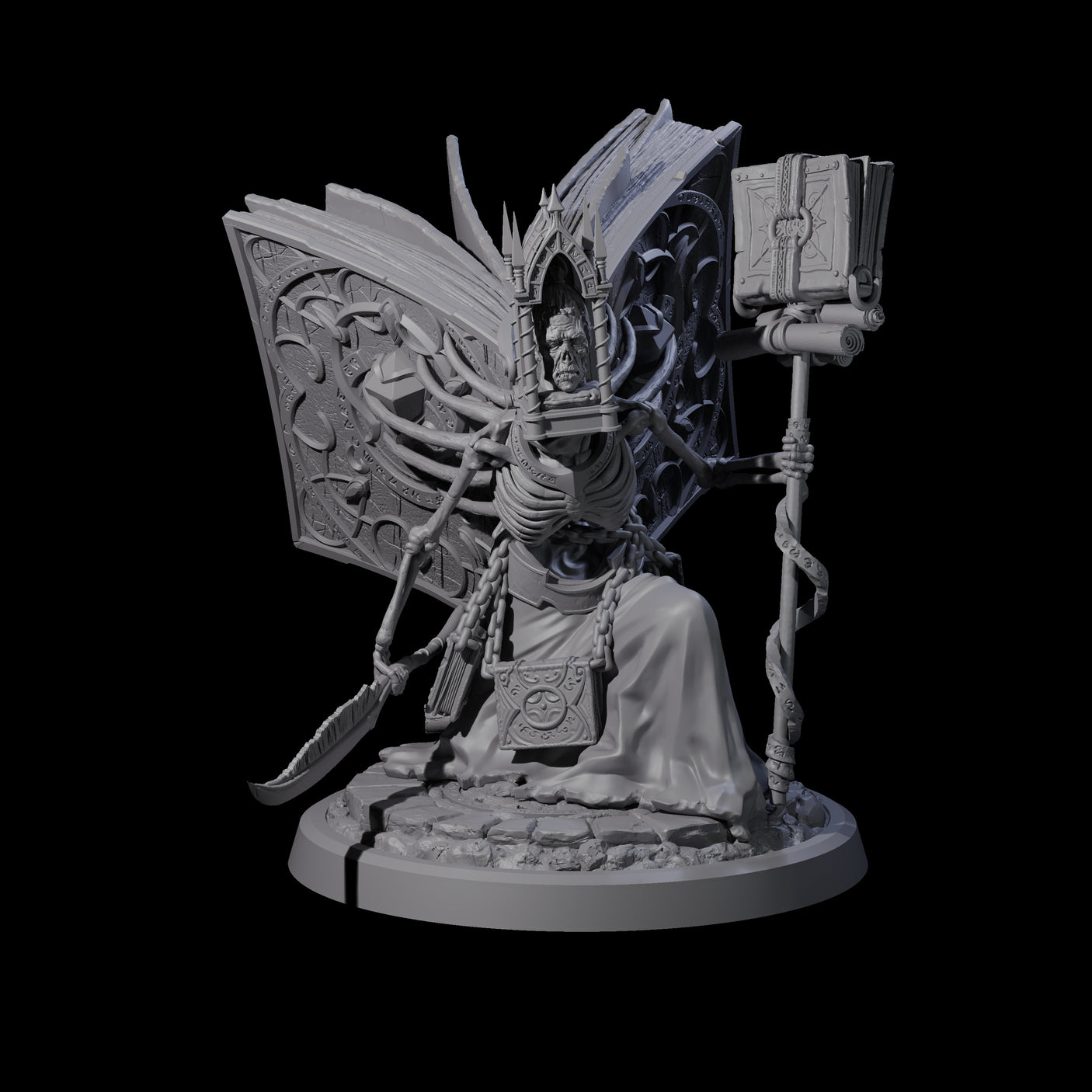 Four Librarians of the Dead Miniature for Dungeons and Dragons, Pathfinder or other TTRPGs