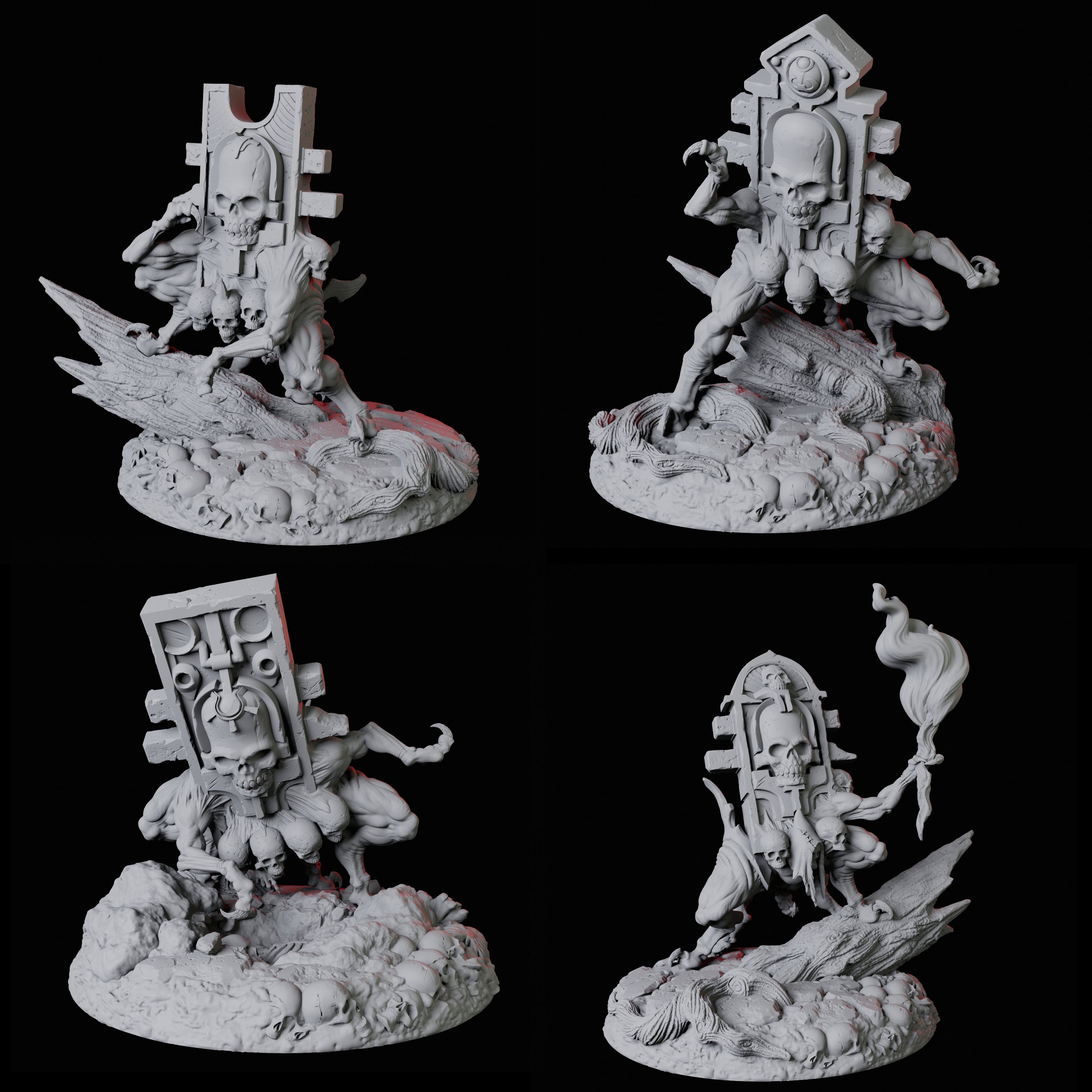 Four Living Gravestones Miniature for Dungeons and Dragons, Pathfinder or other TTRPGs