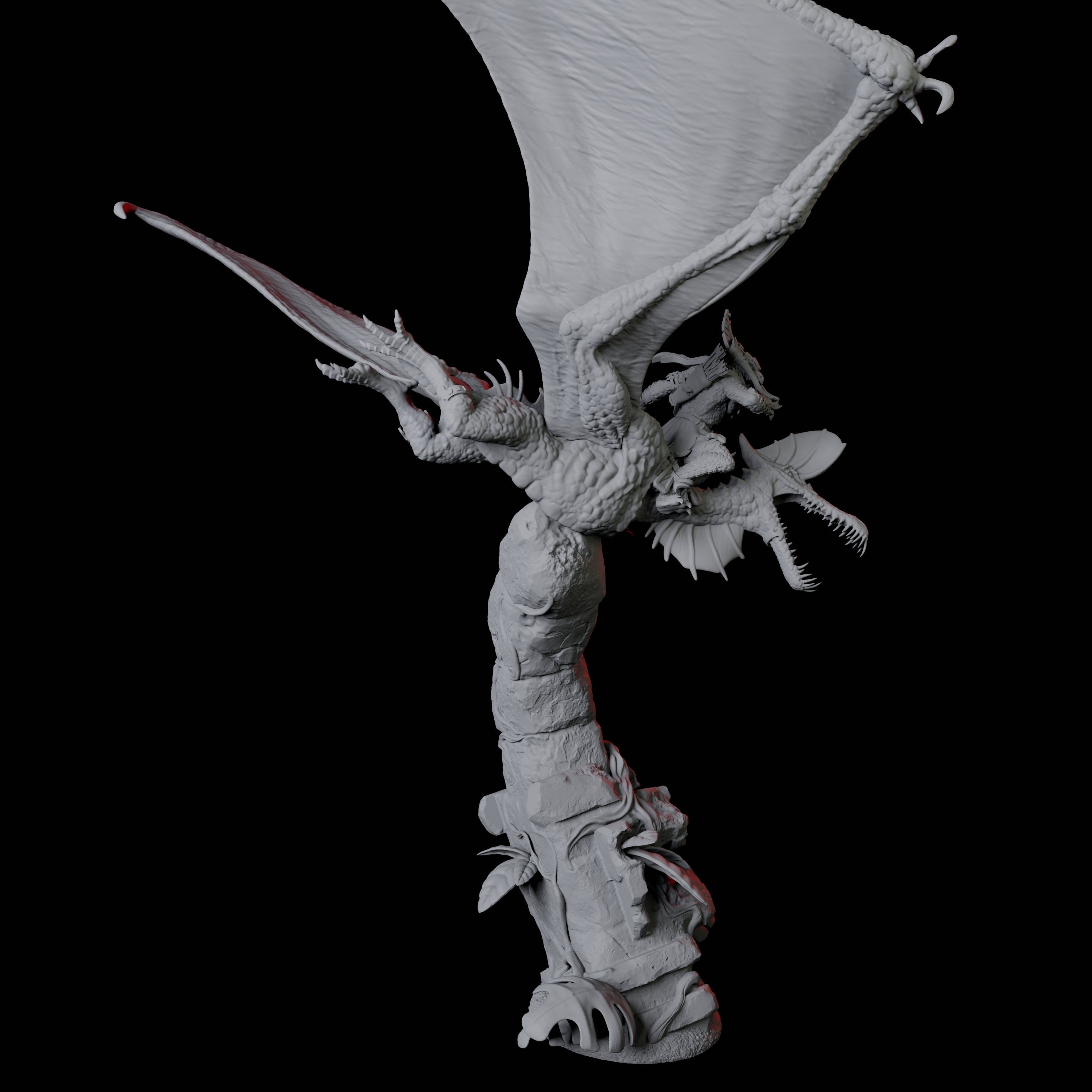 Four Lizardfolk Flying on Pterodactyls Miniature for Dungeons and Dragons, Pathfinder or other TTRPGs