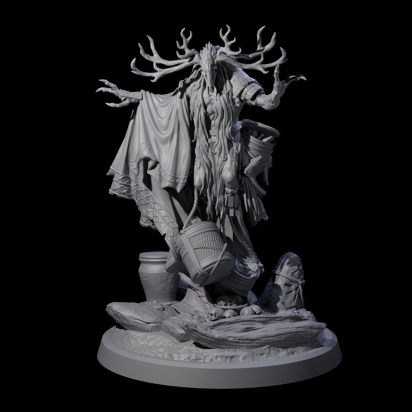 Four Looming Druids of the Blight Miniature for Dungeons and Dragons, Pathfinder or other TTRPGs