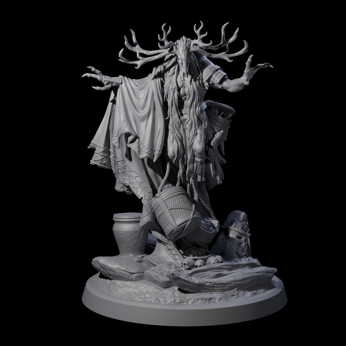 Four Looming Druids of the Blight Miniature for Dungeons and Dragons, Pathfinder or other TTRPGs