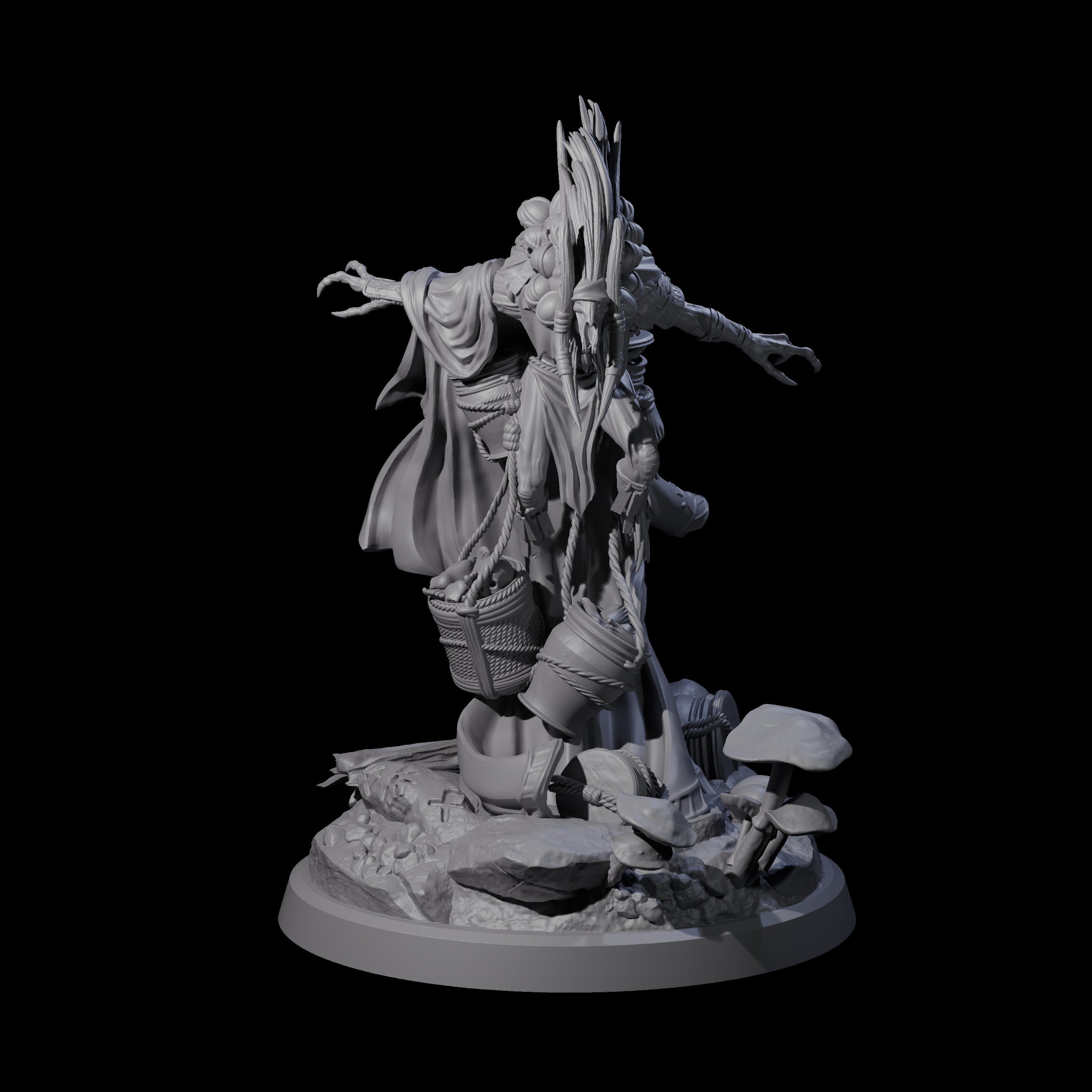 Four Looming Druids of the Blight Miniature for Dungeons and Dragons, Pathfinder or other TTRPGs