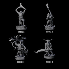 Four Mad Cultist Raiders Miniature for Dungeons and Dragons, Pathfinder or other TTRPGs