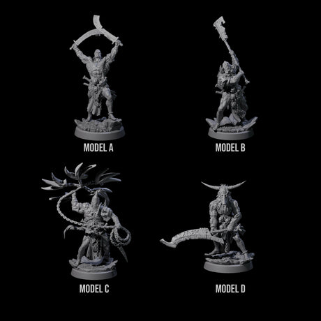 Four Mad Cultist Raiders Miniature for Dungeons and Dragons, Pathfinder or other TTRPGs