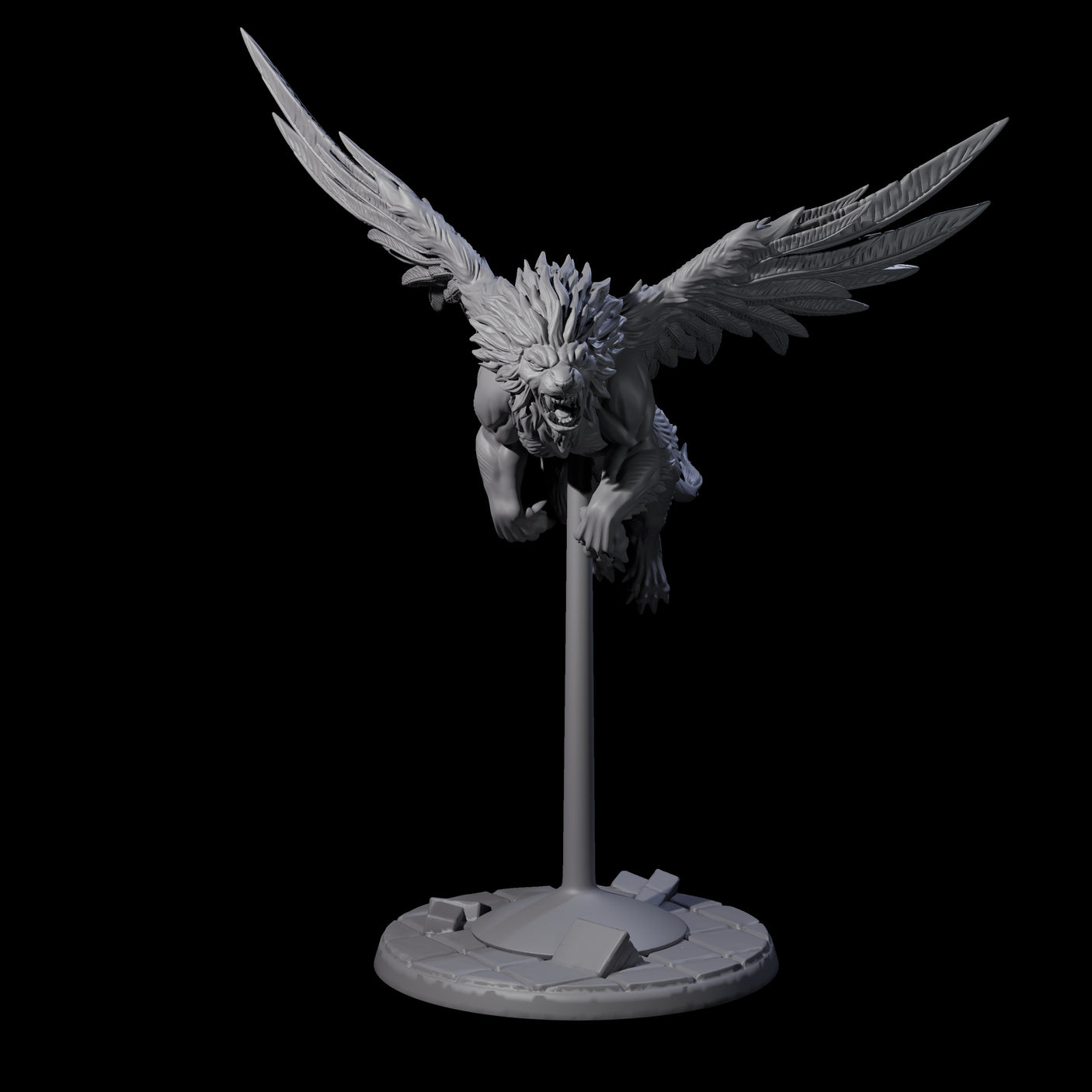 Four Majestic Winged Lions Miniature for Dungeons and Dragons, Pathfinder or other TTRPGs