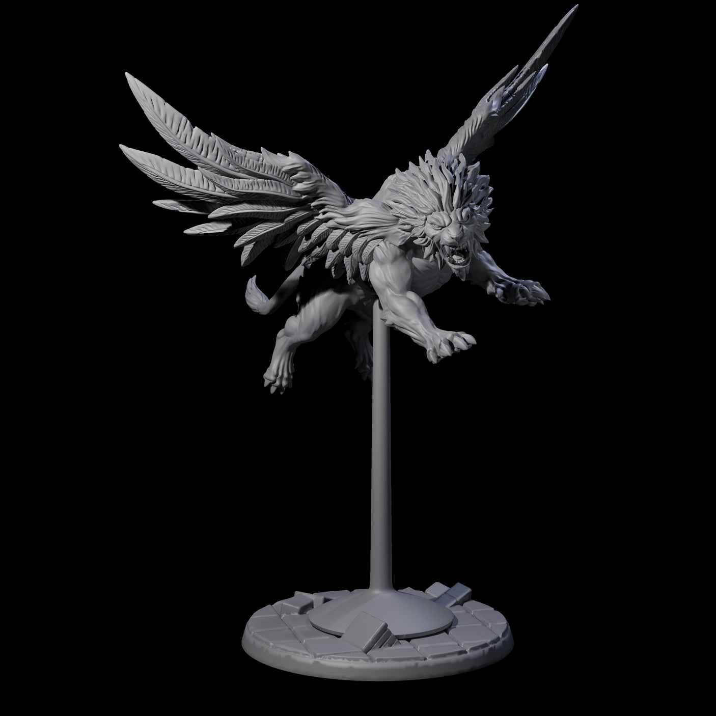 Four Majestic Winged Lions Miniature for Dungeons and Dragons, Pathfinder or other TTRPGs