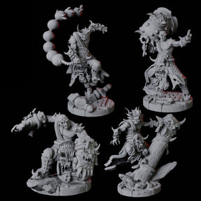 Four Masked Bearded Devils Miniature for Dungeons and Dragons, Pathfinder or other TTRPGs