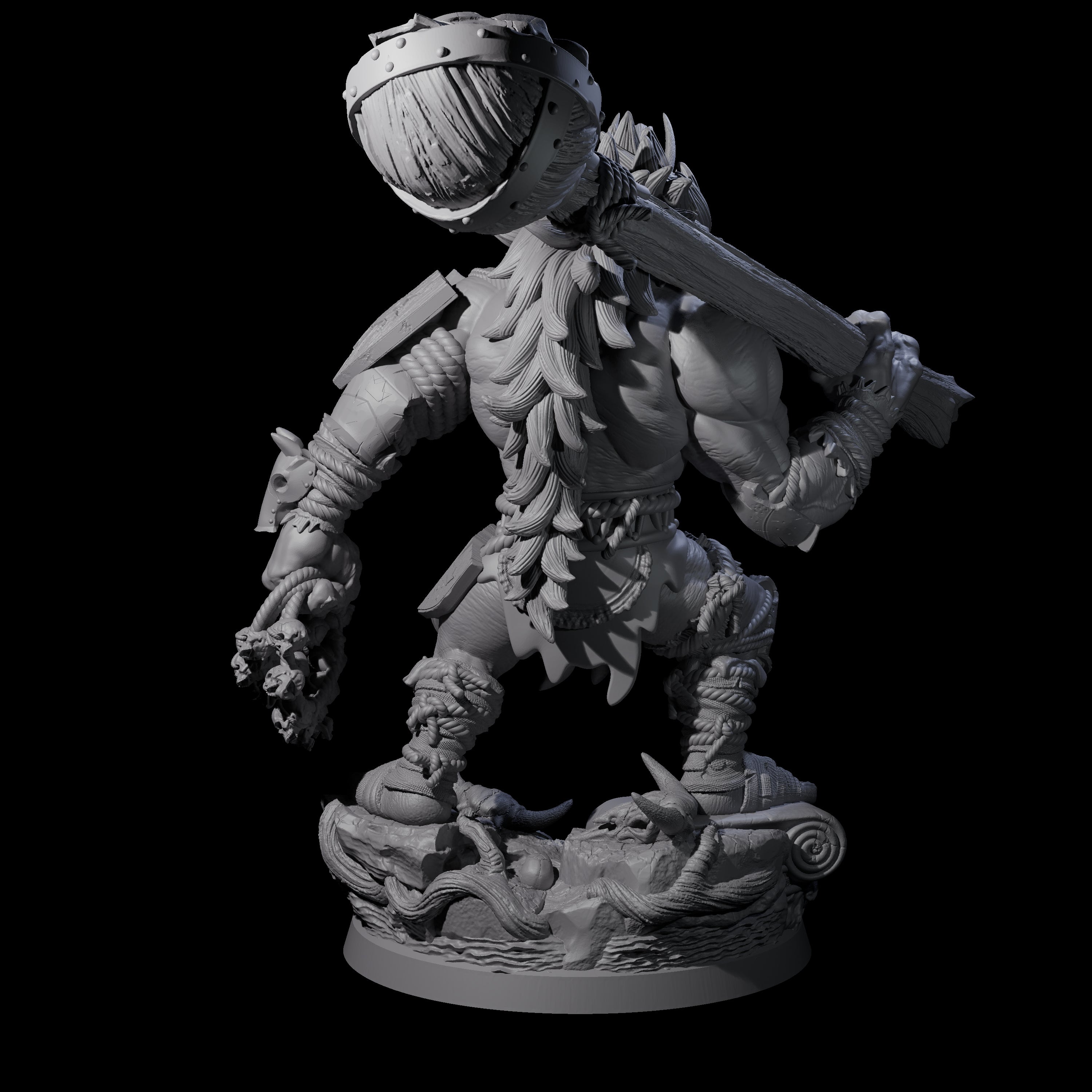 Four Masked Troll Berserkers Miniature for Dungeons and Dragons, Pathfinder or other TTRPGs