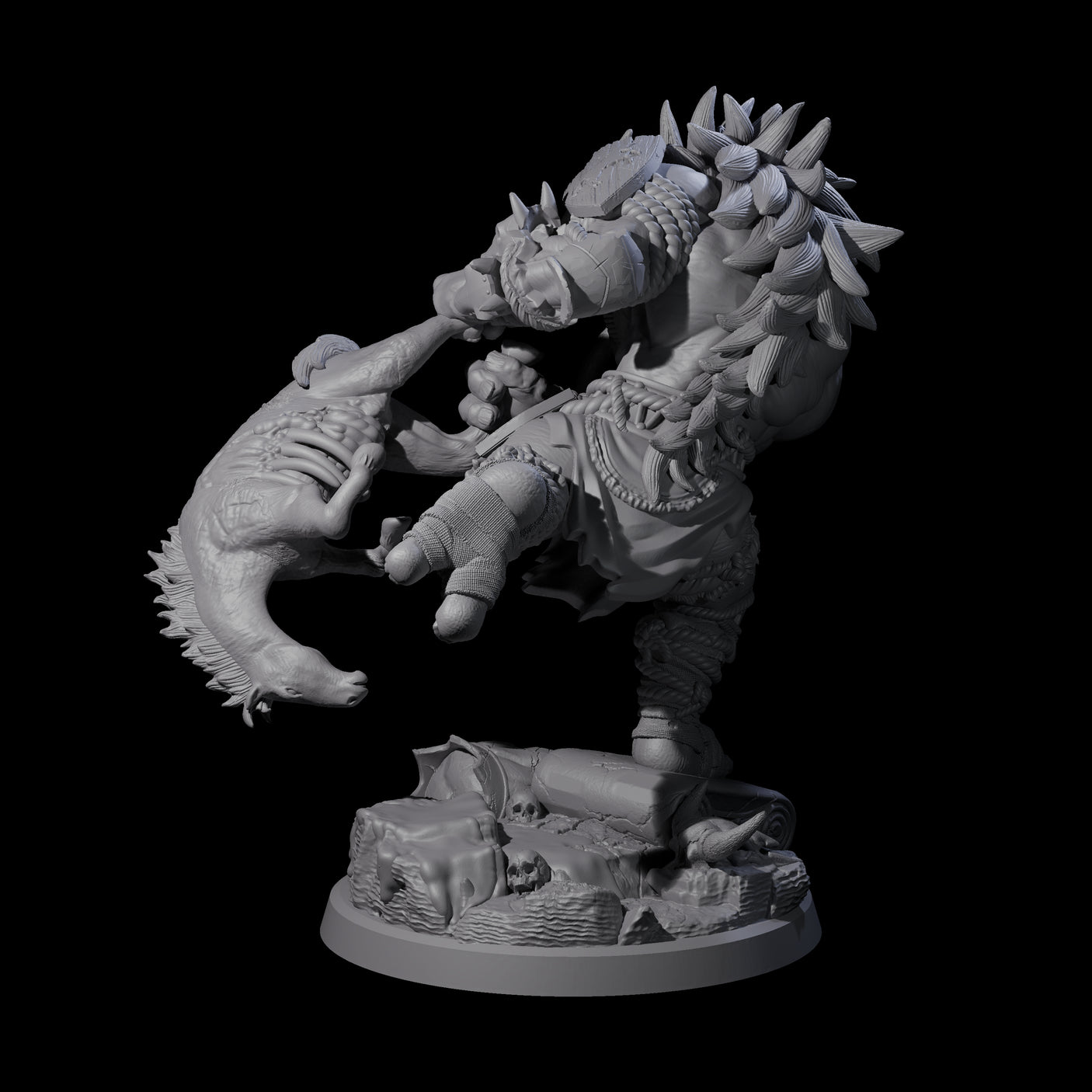 Four Masked Troll Berserkers Miniature for Dungeons and Dragons, Pathfinder or other TTRPGs