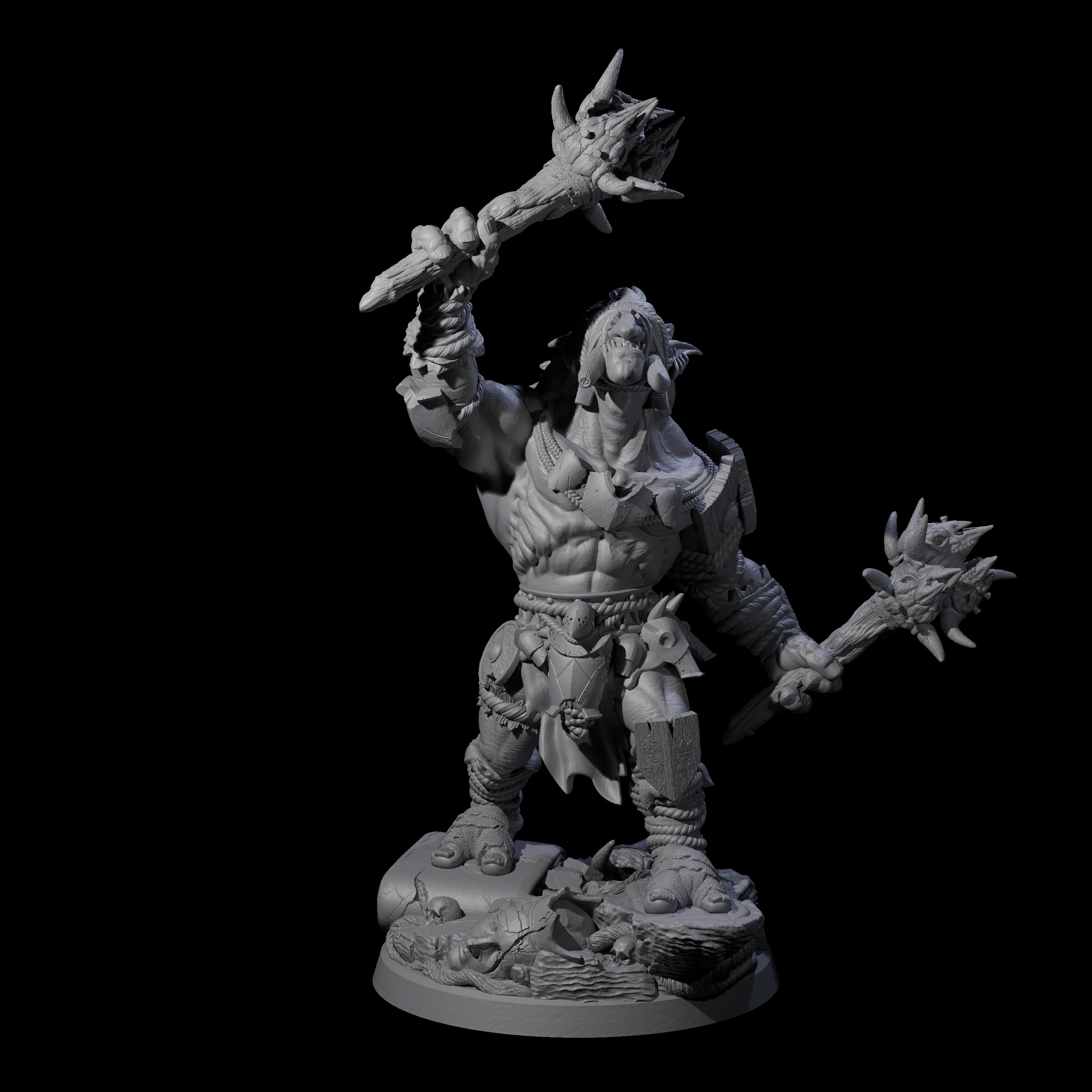 Four Masked Troll Berserkers Miniature for Dungeons and Dragons, Pathfinder or other TTRPGs
