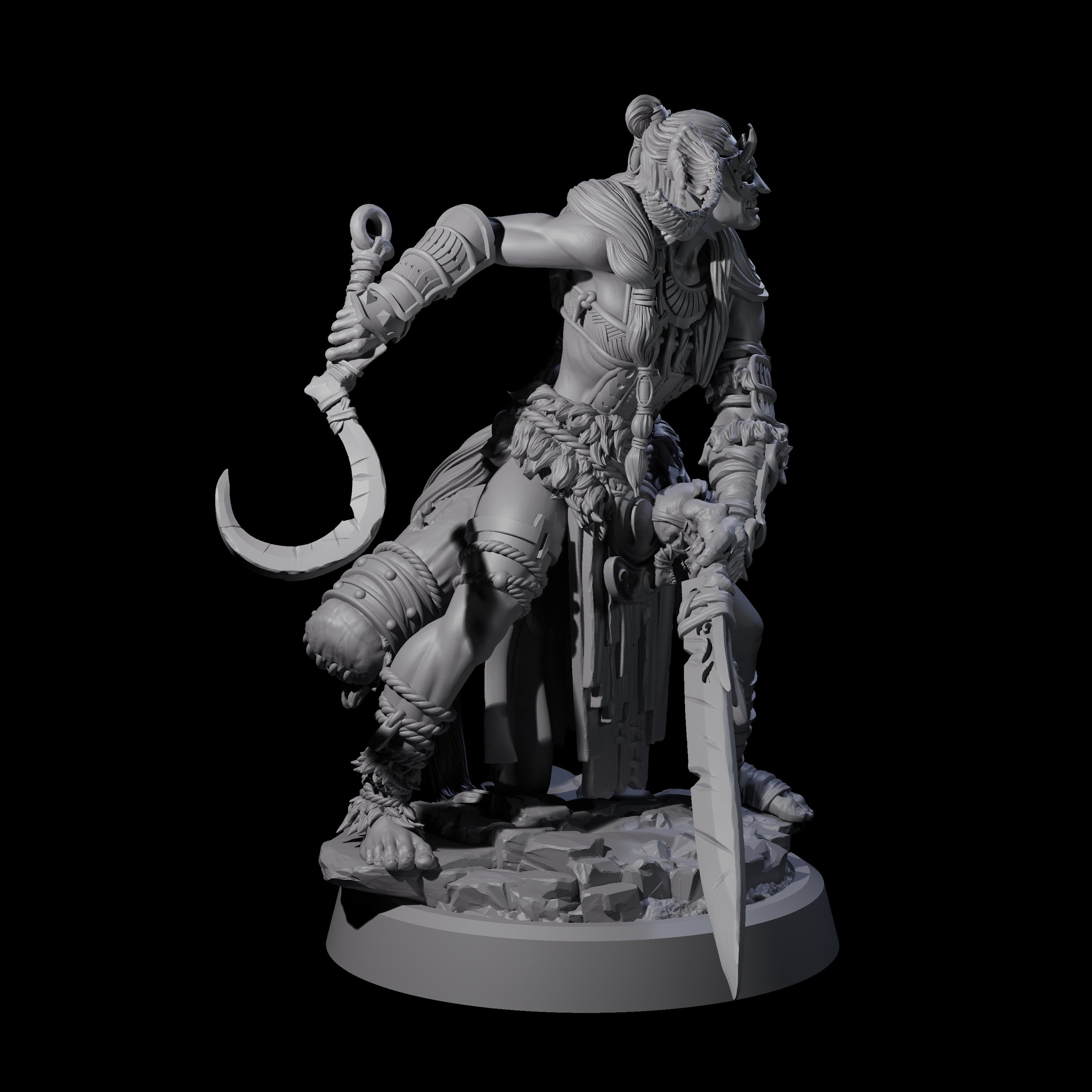 Four Men Slaying Hervors Miniature for Dungeons and Dragons, Pathfinder or other TTRPGs