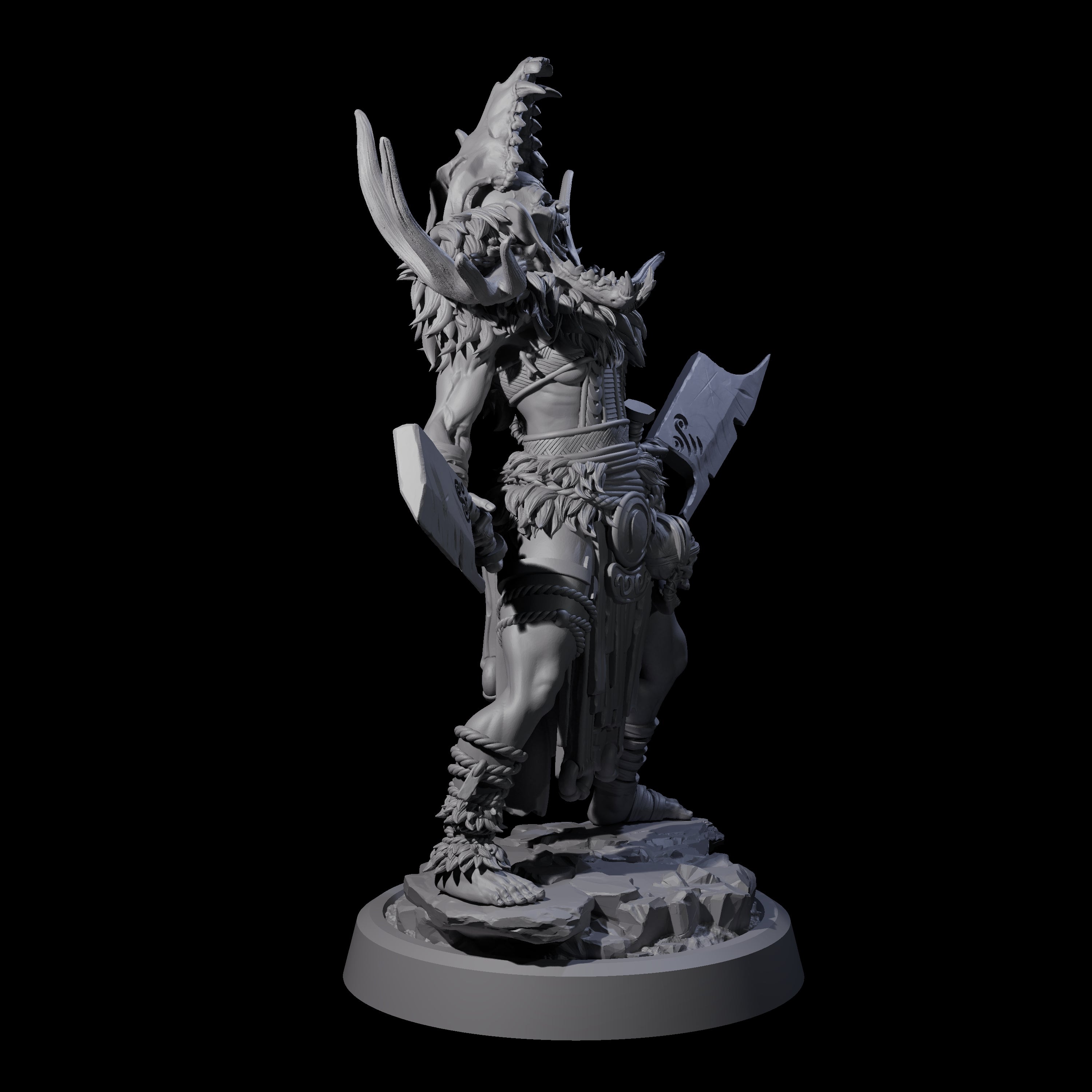 Four Men Slaying Hervors Miniature for Dungeons and Dragons, Pathfinder or other TTRPGs