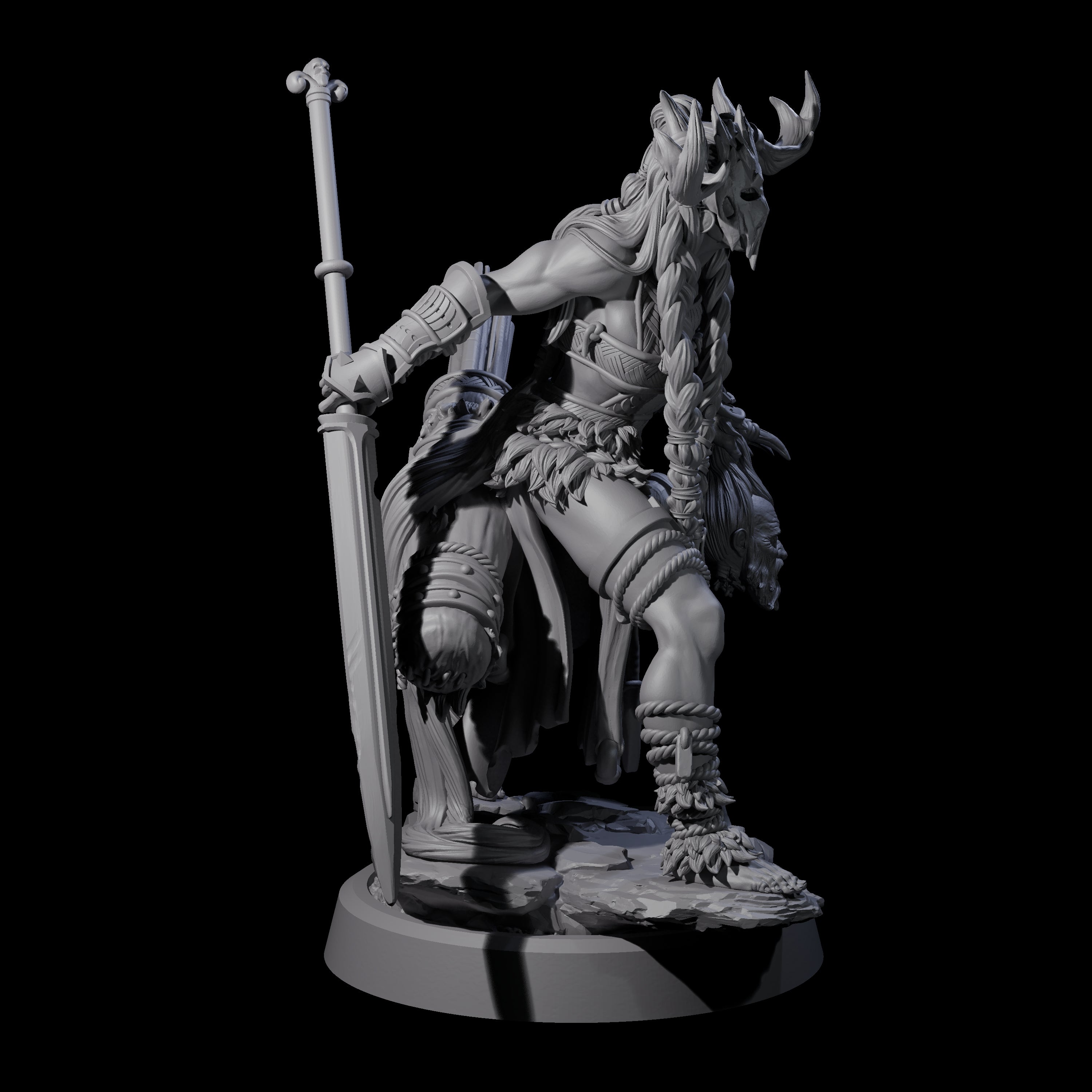 Four Men Slaying Hervors Miniature for Dungeons and Dragons, Pathfinder or other TTRPGs