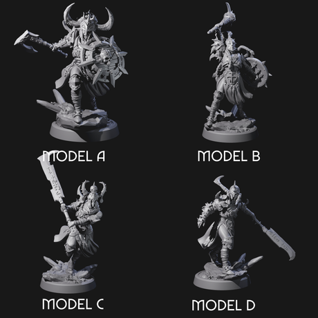 Four Menacing Shieldmaidens Miniature for Dungeons and Dragons, Pathfinder or other TTRPGs