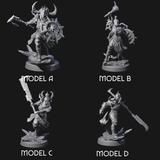 Four Menacing Shieldmaidens Miniature for Dungeons and Dragons, Pathfinder or other TTRPGs