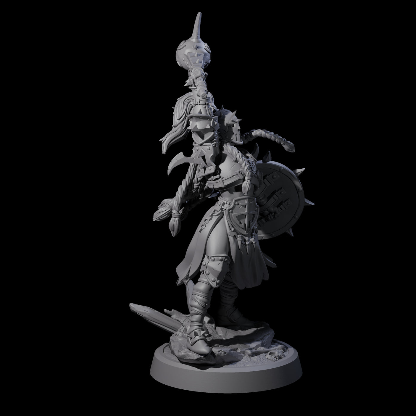 Four Menacing Shieldmaidens Miniature for Dungeons and Dragons, Pathfinder or other TTRPGs