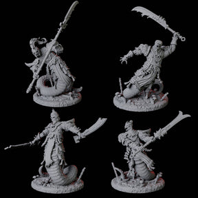 Four Menacing Yuan-Ti Abominations Miniature for Dungeons and Dragons, Pathfinder or other TTRPGs
