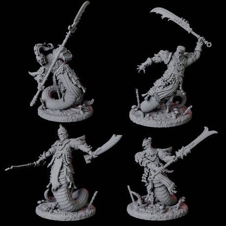 Four Menacing Yuan-Ti Abominations Miniature for Dungeons and Dragons, Pathfinder or other TTRPGs