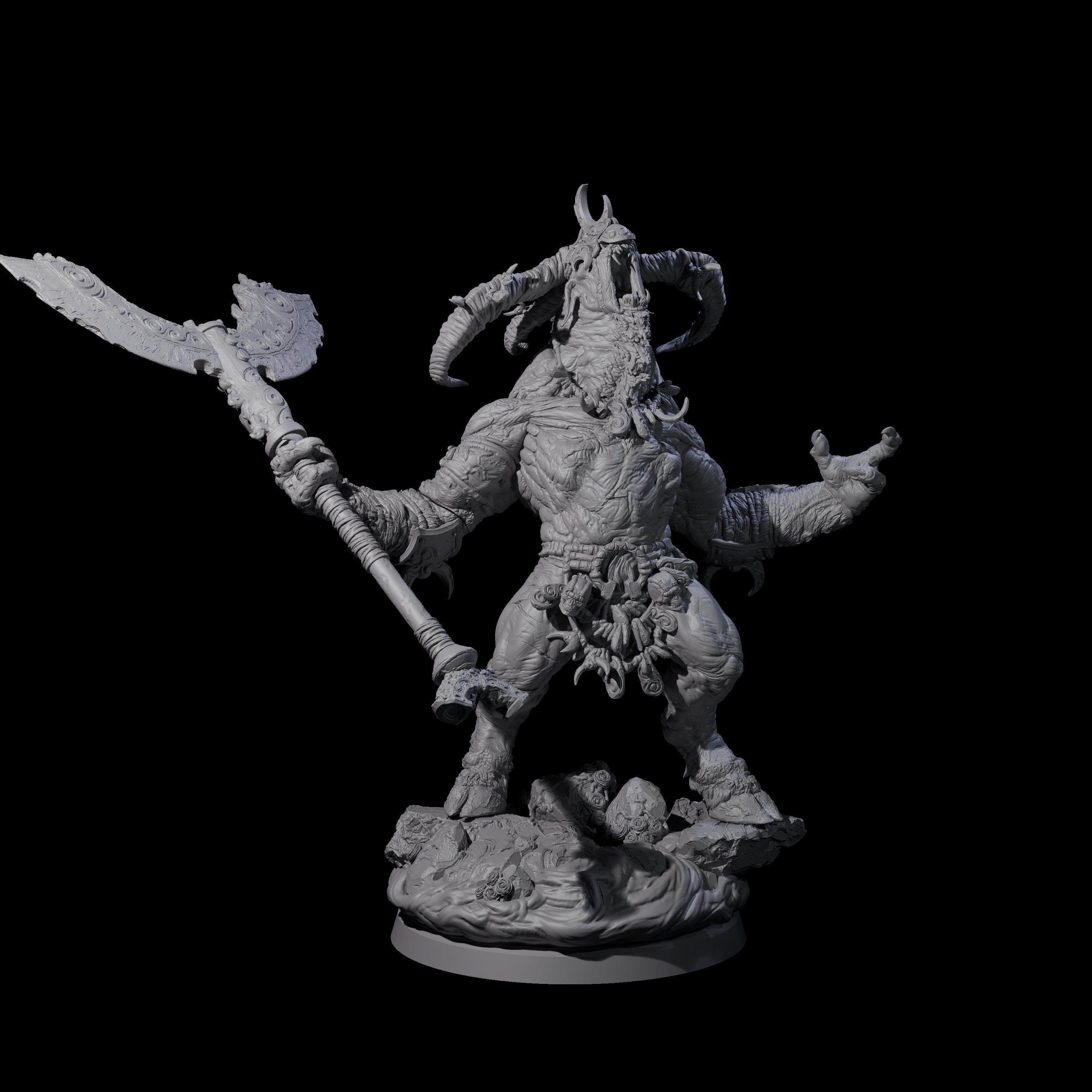 Four Moon Workshipping Minotaurs Miniature for Dungeons and Dragons, Pathfinder or other TTRPGs