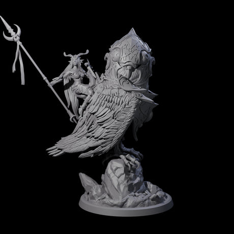 Four Moon Zealots with Giant Owls Miniature for Dungeons and Dragons, Pathfinder or other TTRPGs