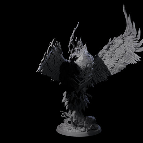 Four Moon Zealots with Giant Owls Miniature for Dungeons and Dragons, Pathfinder or other TTRPGs