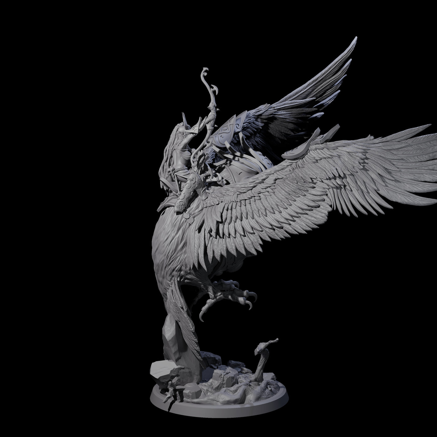 Four Moon Zealots with Giant Owls Miniature for Dungeons and Dragons, Pathfinder or other TTRPGs