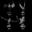Four Moon Zealots with Giant Owls Miniature for Dungeons and Dragons, Pathfinder or other TTRPGs
