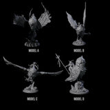 Four Moon Zealots with Giant Owls Miniature for Dungeons and Dragons, Pathfinder or other TTRPGs
