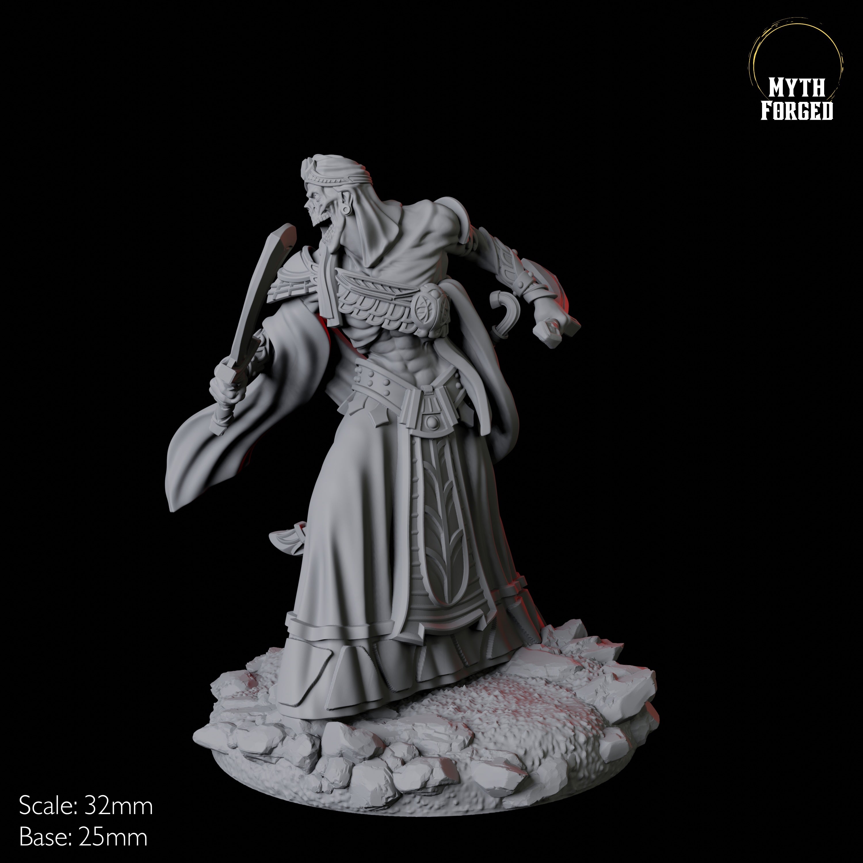 Four Mummy Sandmancers Miniature for Dungeons and Dragons, Pathfinder or other TTRPGs