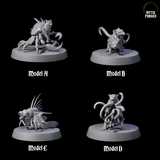 Four Mutated Animals Miniature for Dungeons and Dragons, Pathfinder or other TTRPGs
