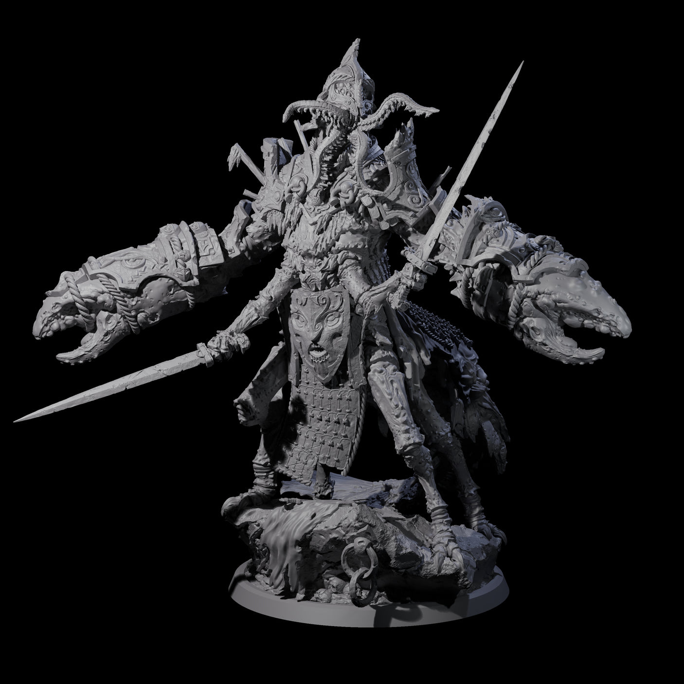 Four Mutated Armoured Chuuls Miniature for Dungeons and Dragons, Pathfinder or other TTRPGs